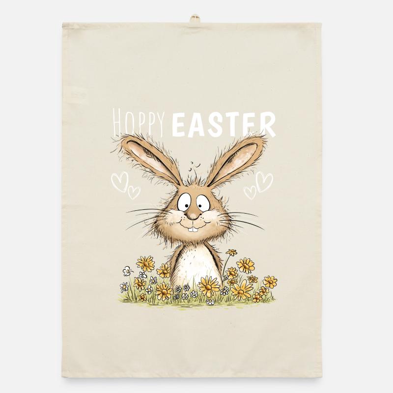 Hoppy Easter Easter Bunny Easter Motif Easter Bunny Organic dish towel