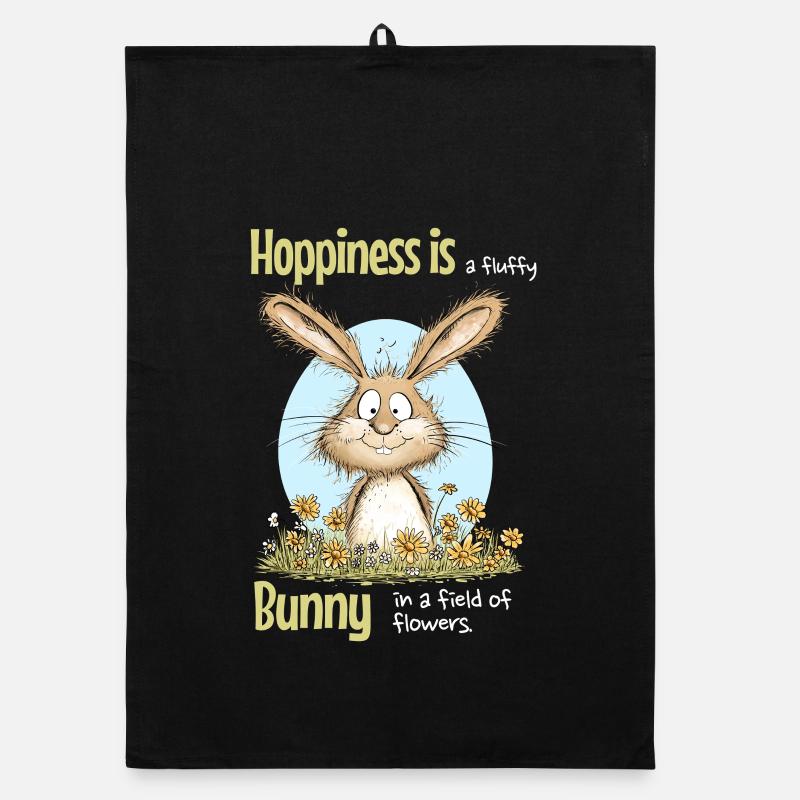 Bunny Easter Motif Saying Spring Organic dish towel