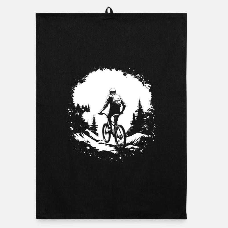 Mountain Biking Sketch Organic dish towel