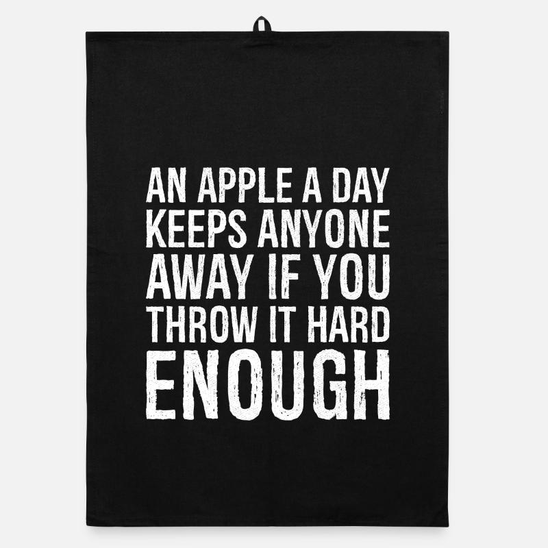 an apple a day keeps anyone away if you throw I Organic Geschirrtuch