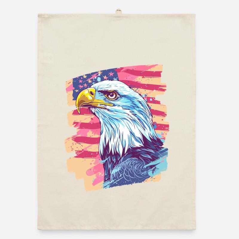 Drapeau américain avec aigle Torchon bio