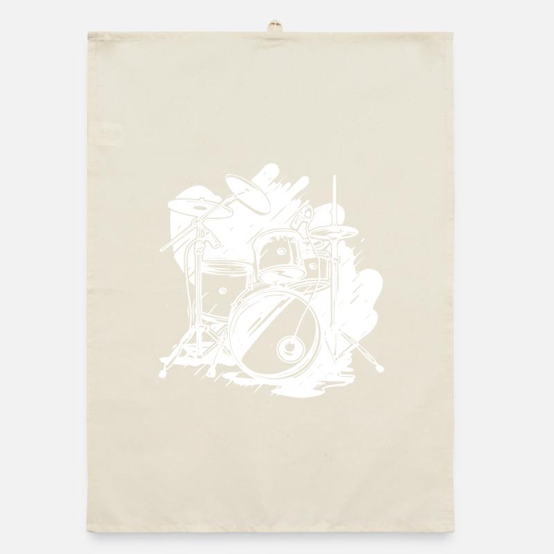 Drums Graphics Organic dish towel