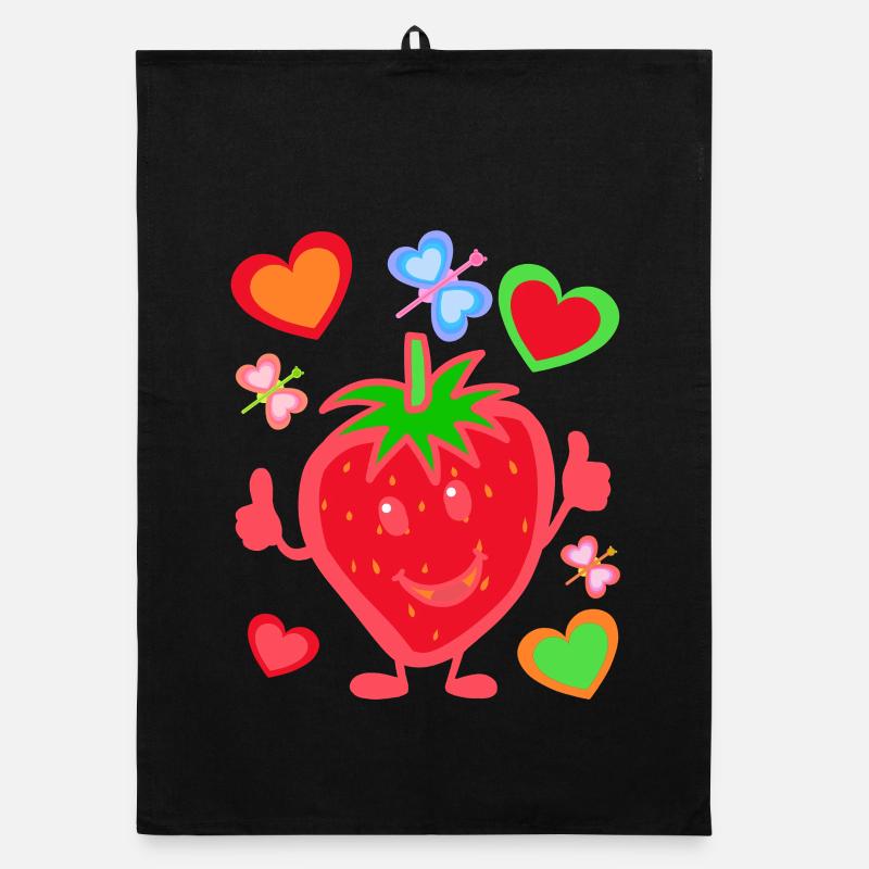 Erdbeere Erdbeer Kinder Kind Sommerzeit Organic Geschirrtuch