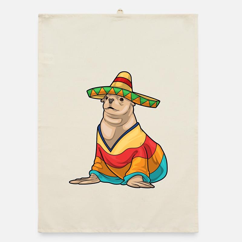 Seal Mexican Hat Organic dish towel