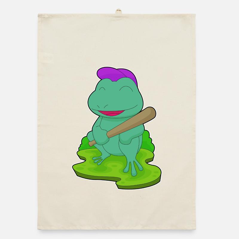 Grenouille Baseball Batte de Baseball Torchon bio