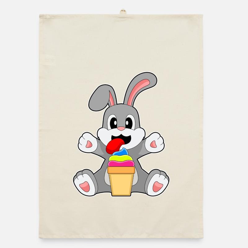 Bunny Cream Sundae Organic dish towel