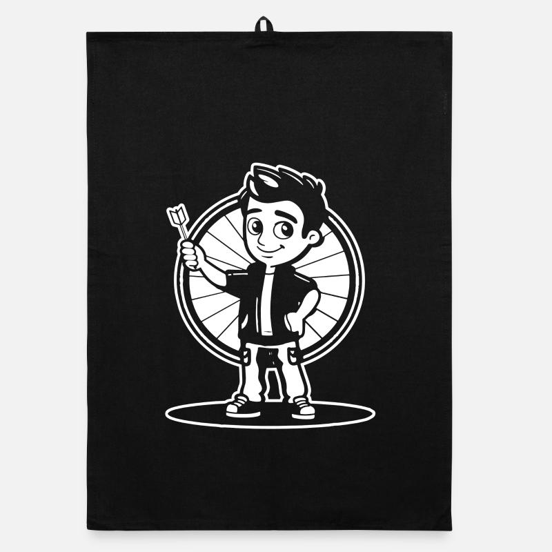 Look de bande dessinée de petit joueur de fléchettes Torchon bio