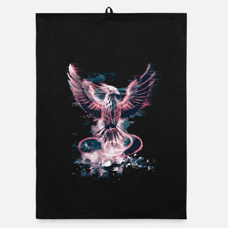 Cyber Phoenix – Digitale Wiedergeburt & Tech-Aufstieg Organic Geschirrtuch