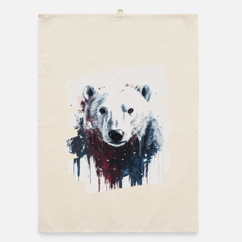 Eisbär Graffiti Sprayer Organic Geschirrtuch