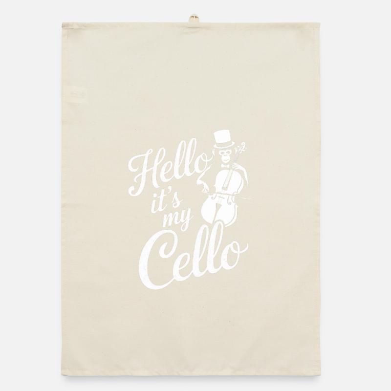 Hello it's my Cello - Affe als Cellist Organic Geschirrtuch