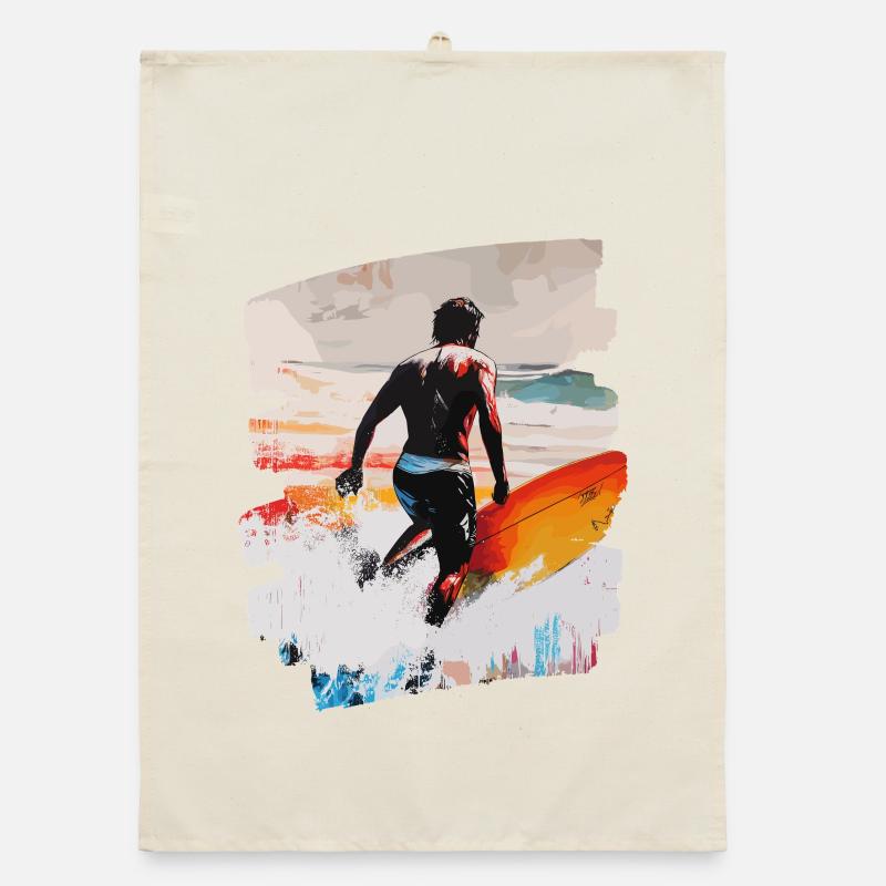 Surfer Surfing Surfboard Surfing Organic dish towel
