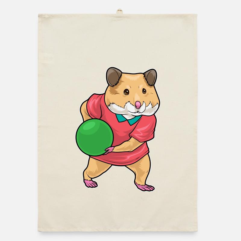 Hamster Bowling Bowling Ball Organic dish towel