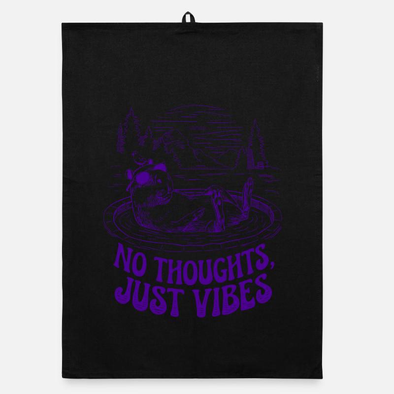 Pas de pensées, juste des vibrations Chill Capybara Torchon bio