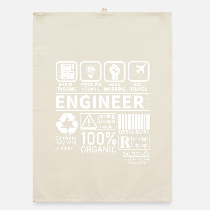 engineer multitasking problem solving hard working Organic Geschirrtuch