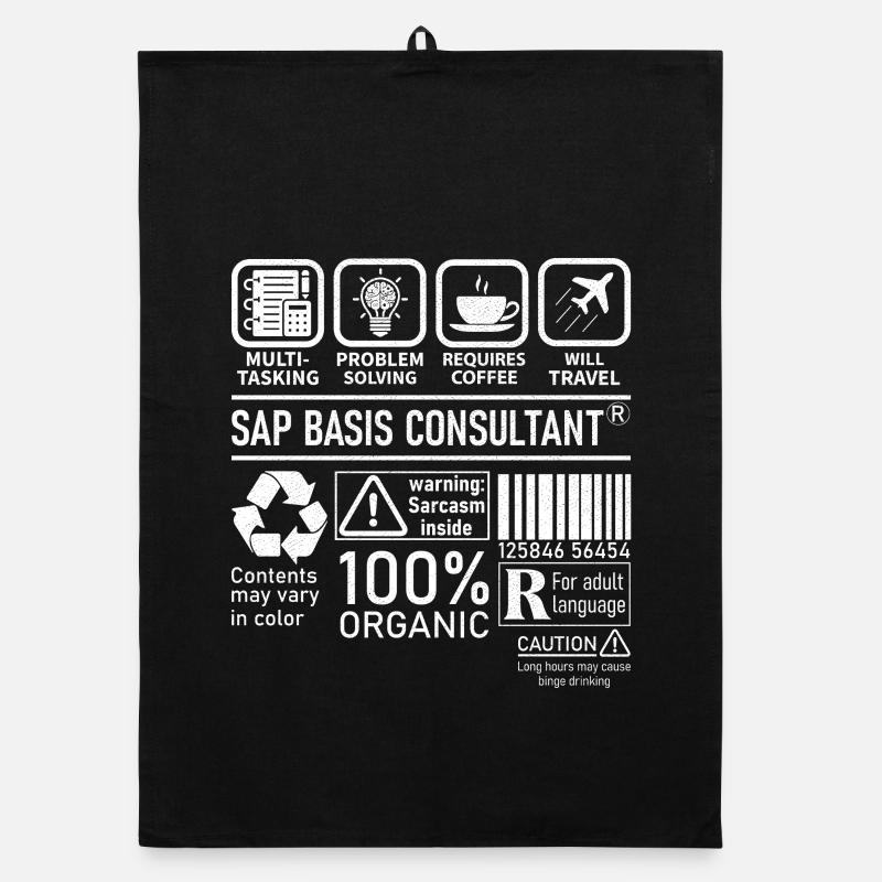 Sap Basis Consultant multi tasking problem solving - Organic dish towel - black