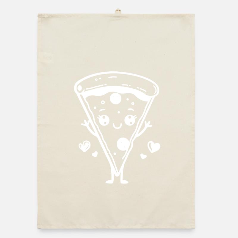 Pizza Comic Stil Organic Geschirrtuch