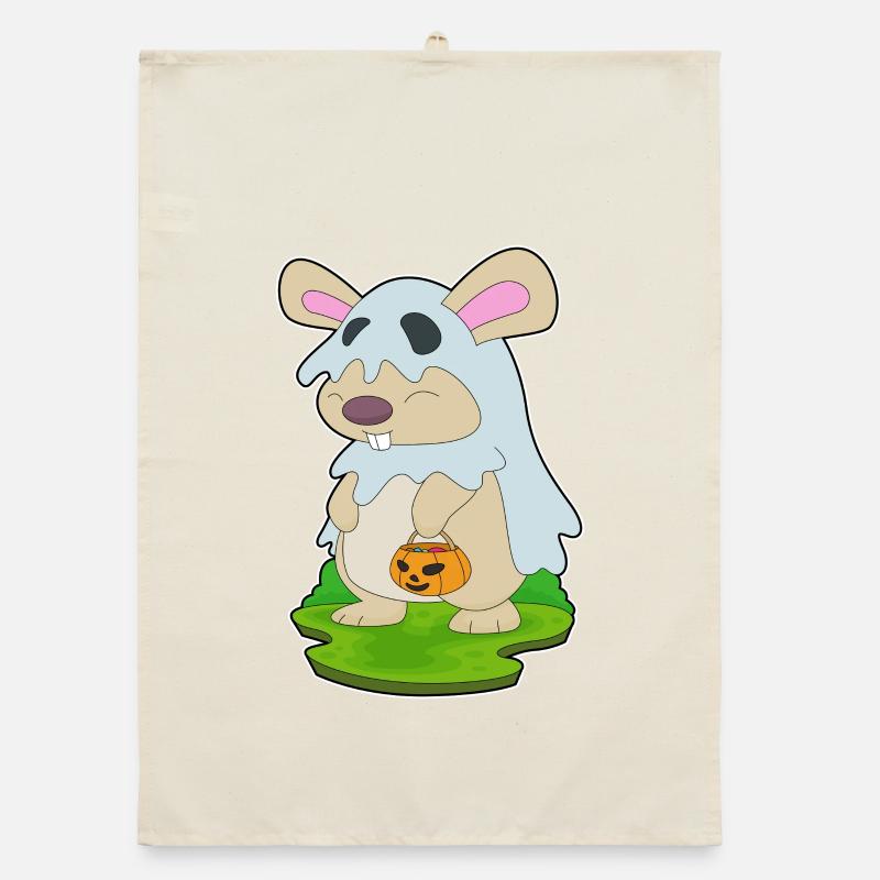 Bunny Halloween Ghost Organic dish towel