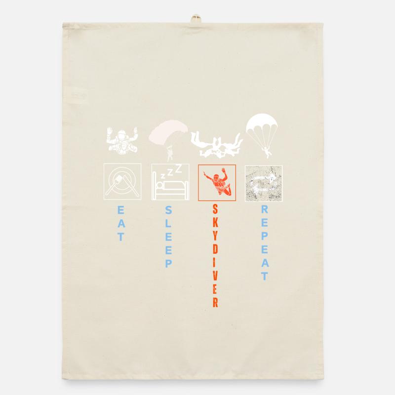 Dynamic Skydiver Silhouette Illustration Organic dish towel