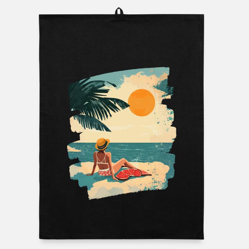 Plage d’été rétro Torchon bio