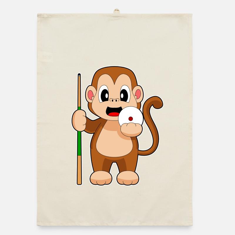 Monkey Billiard Cue Organic dish towel