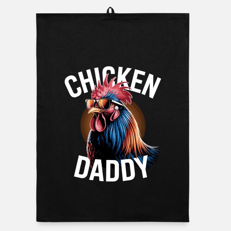 Chicken Daddy Chickens Father's Day Poultry Farmer Rooster Organic dish towel