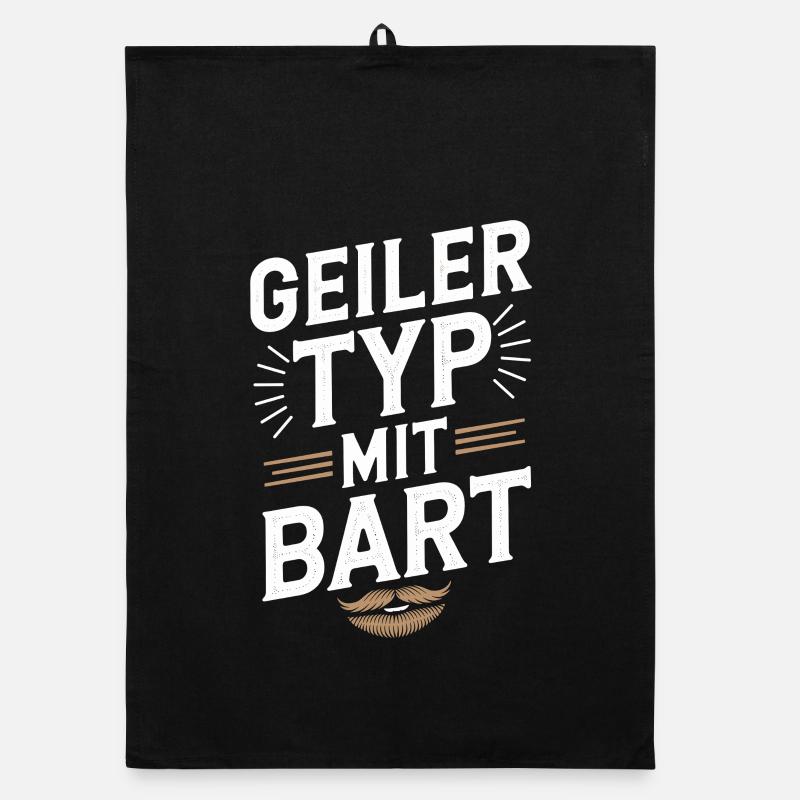 guy with beard beard barber full beard Organic dish towel