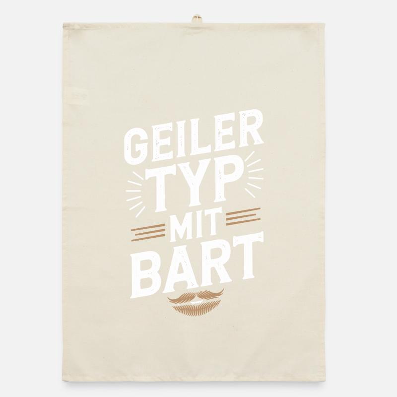 Geiler Typ Mit Bart Bartträger Barbier Vollbart Organic Geschirrtuch