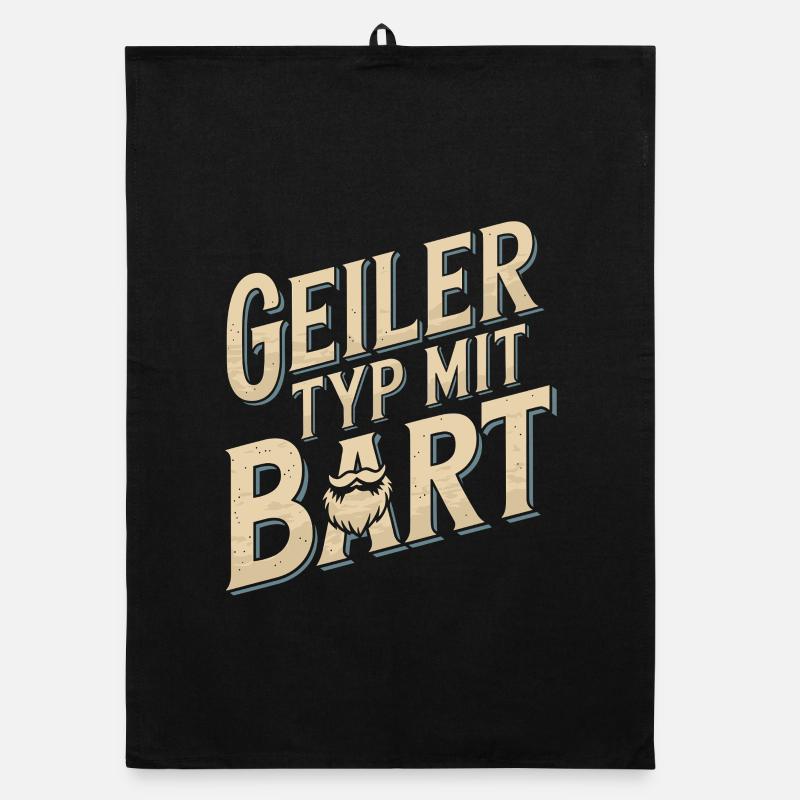 guy with beard beard barber full beard Organic dish towel