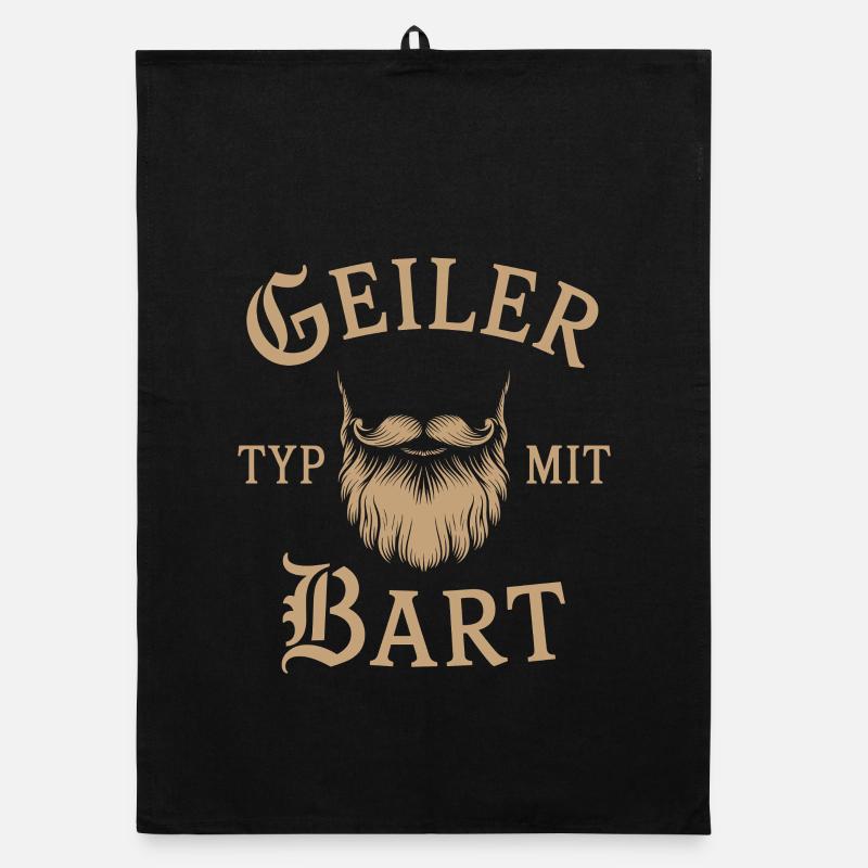 guy with beard beard barber full beard Organic dish towel