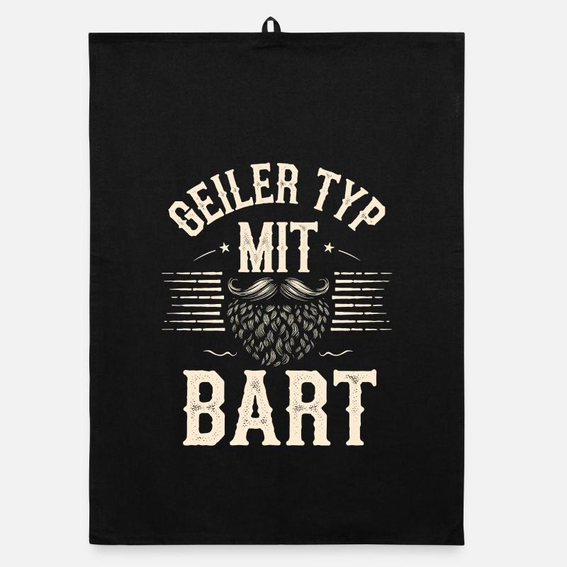 guy with beard beard barber full beard Organic dish towel