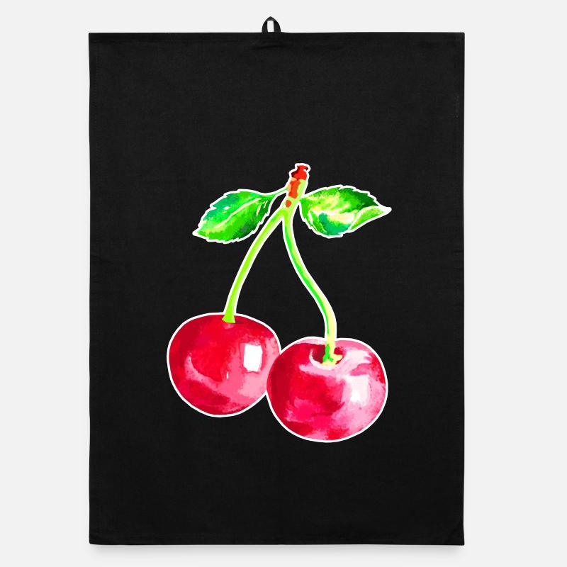 Cherry, Red cherries Organic dish towel