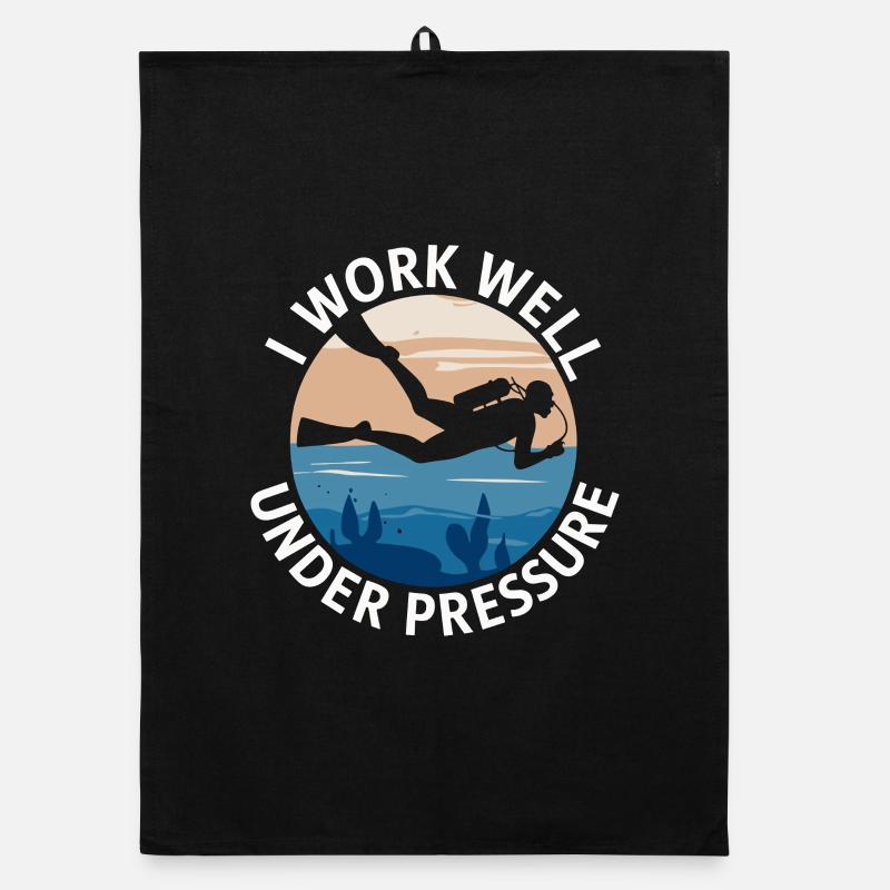 Diving I Work Well Under Pressure Diver Diving Organic dish towel