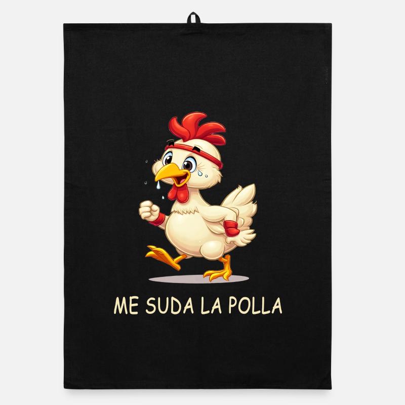 Animated Sweaty Hen Organic dish towel