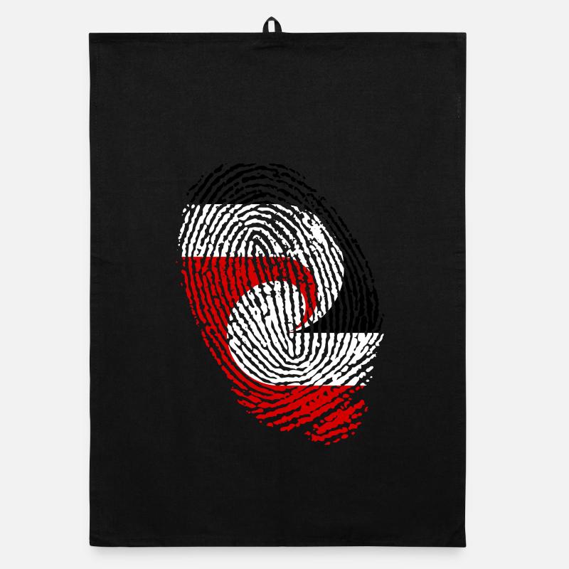 Empreintes digitales du drapeau maori, Nouvelle-Zélande Torchon bio