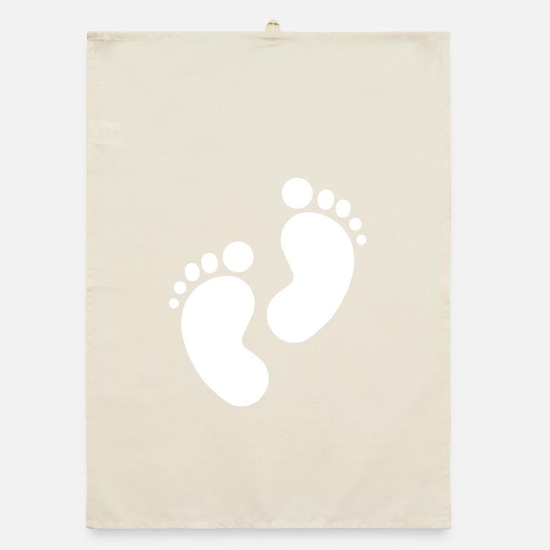 Empreinte de bébé, pieds de bébé Torchon bio