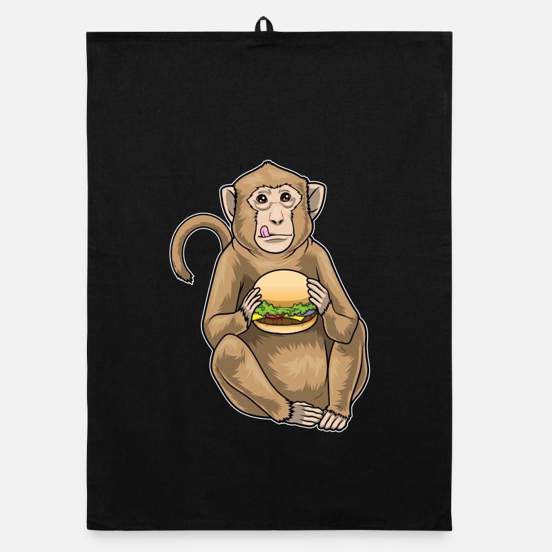 Monkey Cheeseburger Organic dish towel