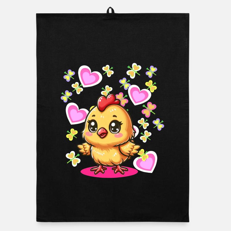 Spring Easter Chick Kids Child Chicken Heart Organic dish towel