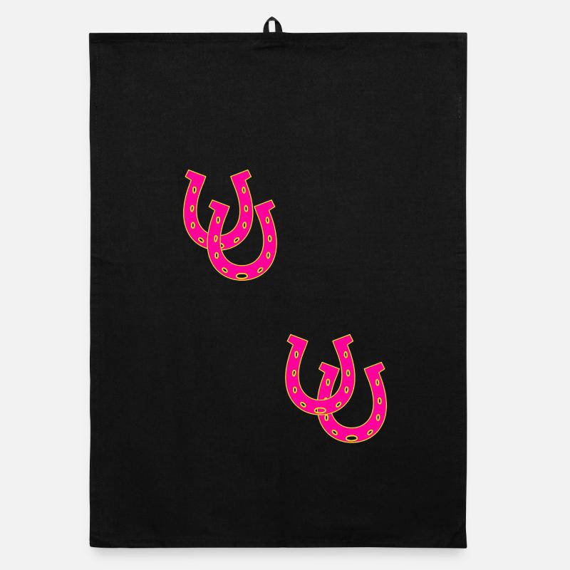 Fer à cheval Cavalier Cavalier Chevaux Torchon bio