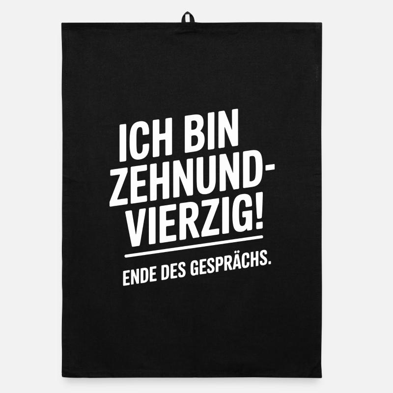 Ich bin Zehnundvierzig Geschenk Für 50. Geburtstag - Organic Geschirrtuch - Schwarz