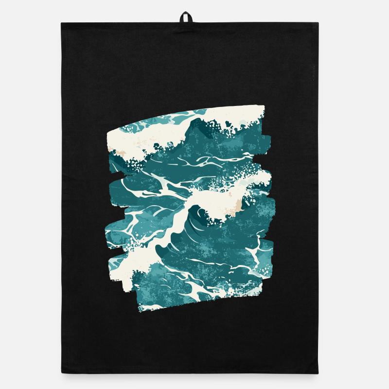 Waves and sea Organic dish towel