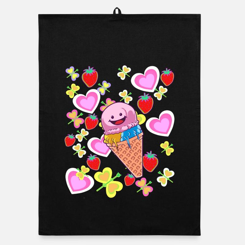 Sommer Retro Eis Eiskrem Kinder Kind Eiscrem Organic Geschirrtuch