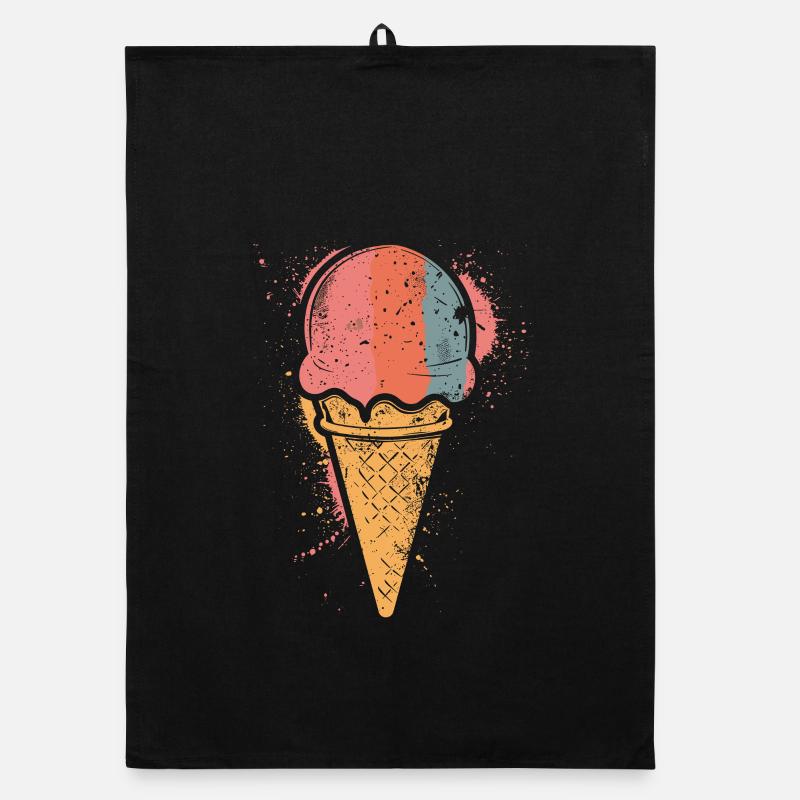 Retro Eiscreme Organic Geschirrtuch