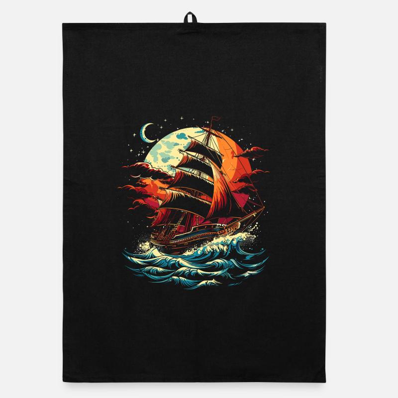 Segelschiff Organic Geschirrtuch