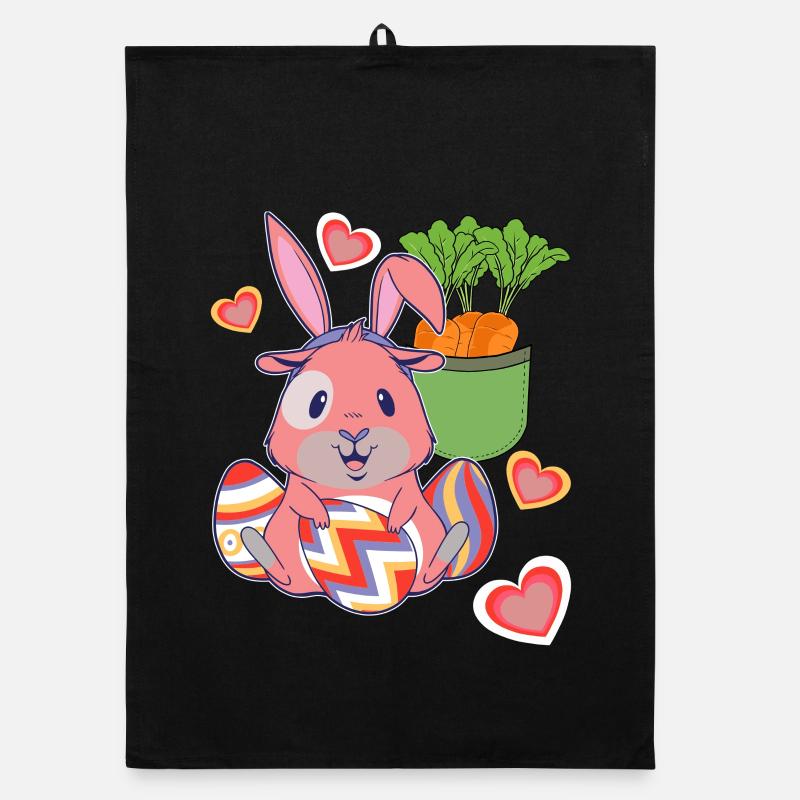 Easter Easter Bunny Easter Eggs Retro Kids Eggs Bunny Organic dish towel