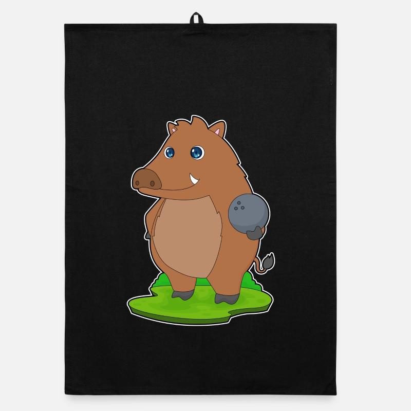 Boar Bowling Boule de bowling Torchon bio