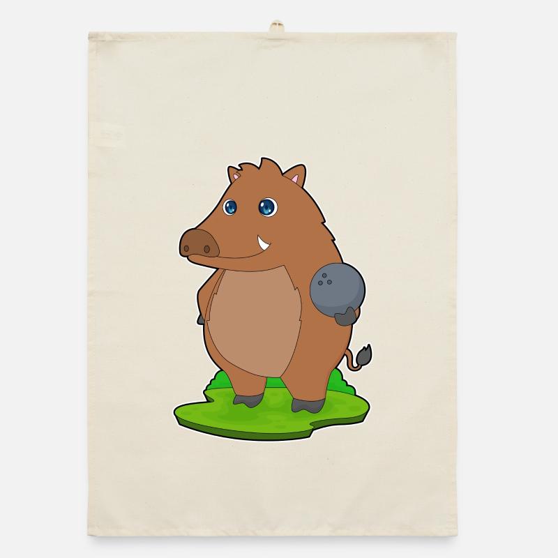 Boar Bowling Boule de bowling Torchon bio