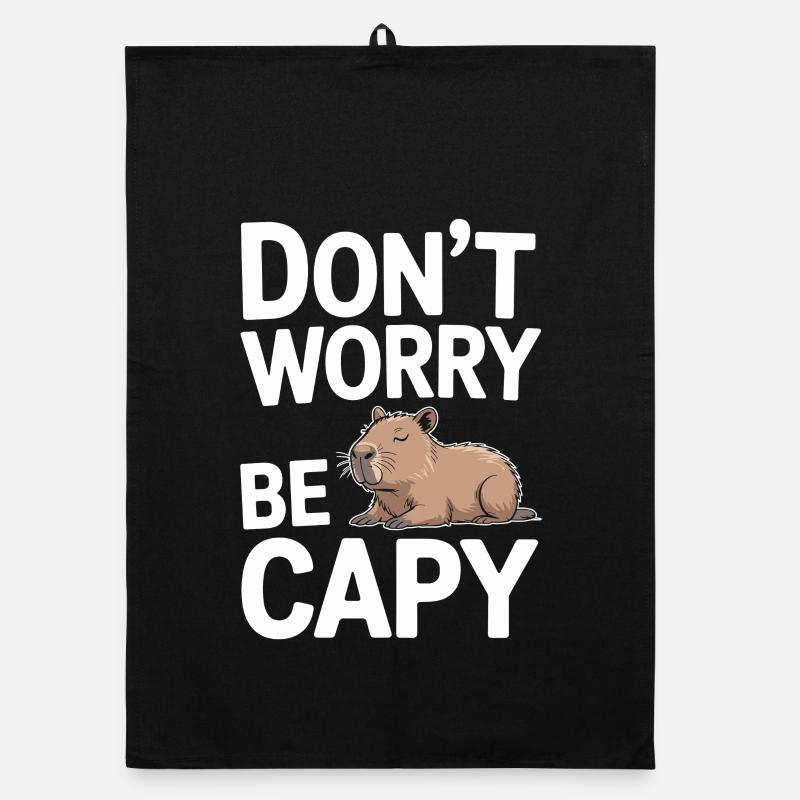 Capybara Ne vous inquiétez pas Be Capy Capybara Rongeur Torchon bio