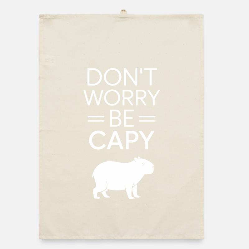 Capybara Dont Worry Be Capy Capybara Rodent Organic dish towel