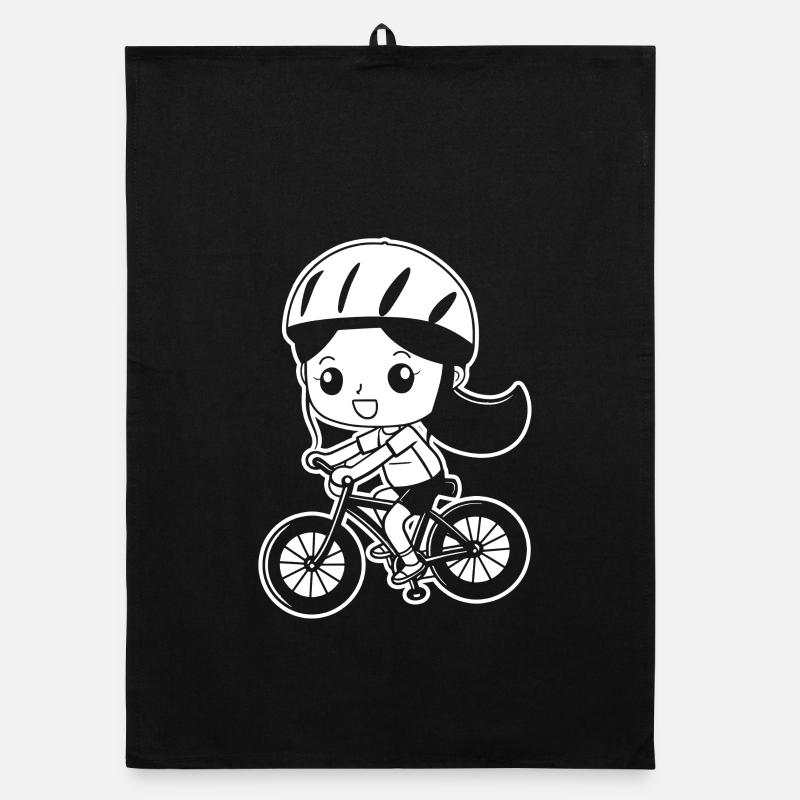 Cyclist Comic Style Organic dish towel