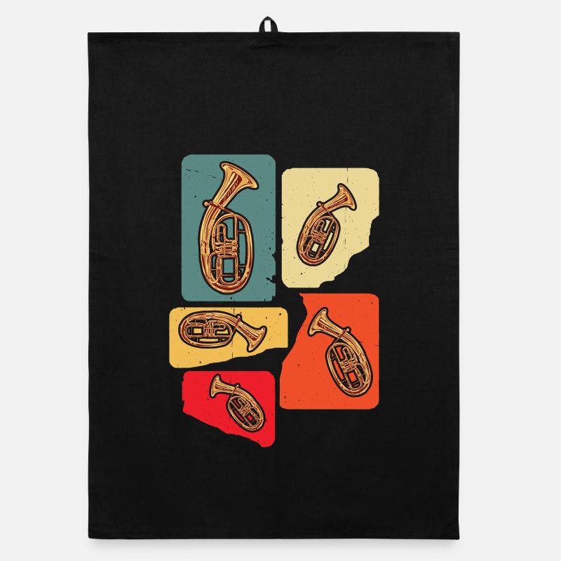 Conception créative de cor ténor dans des couleurs rétro Torchon bio